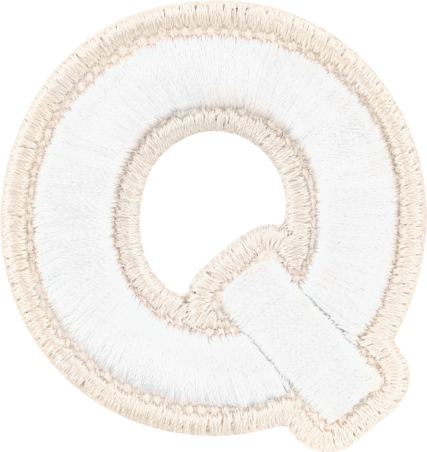 Blanc Rolled Embroidery Letter Patches
