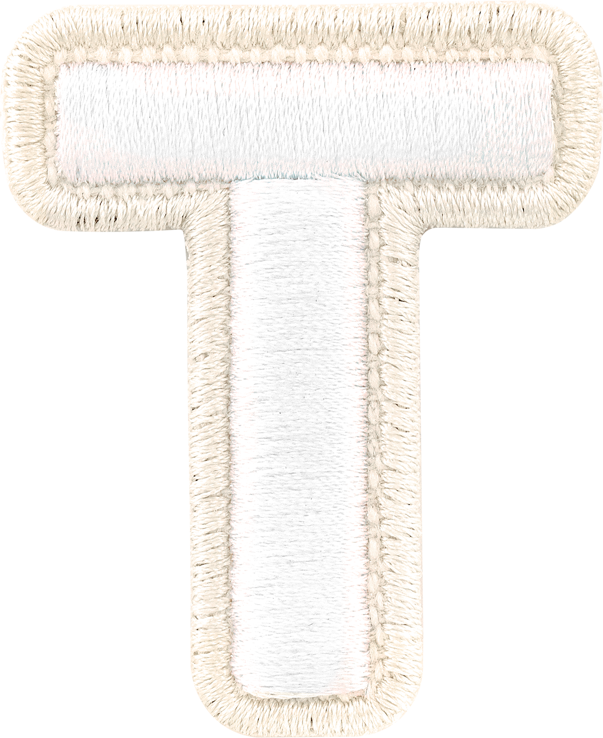 Blanc Rolled Embroidery Letter Patches