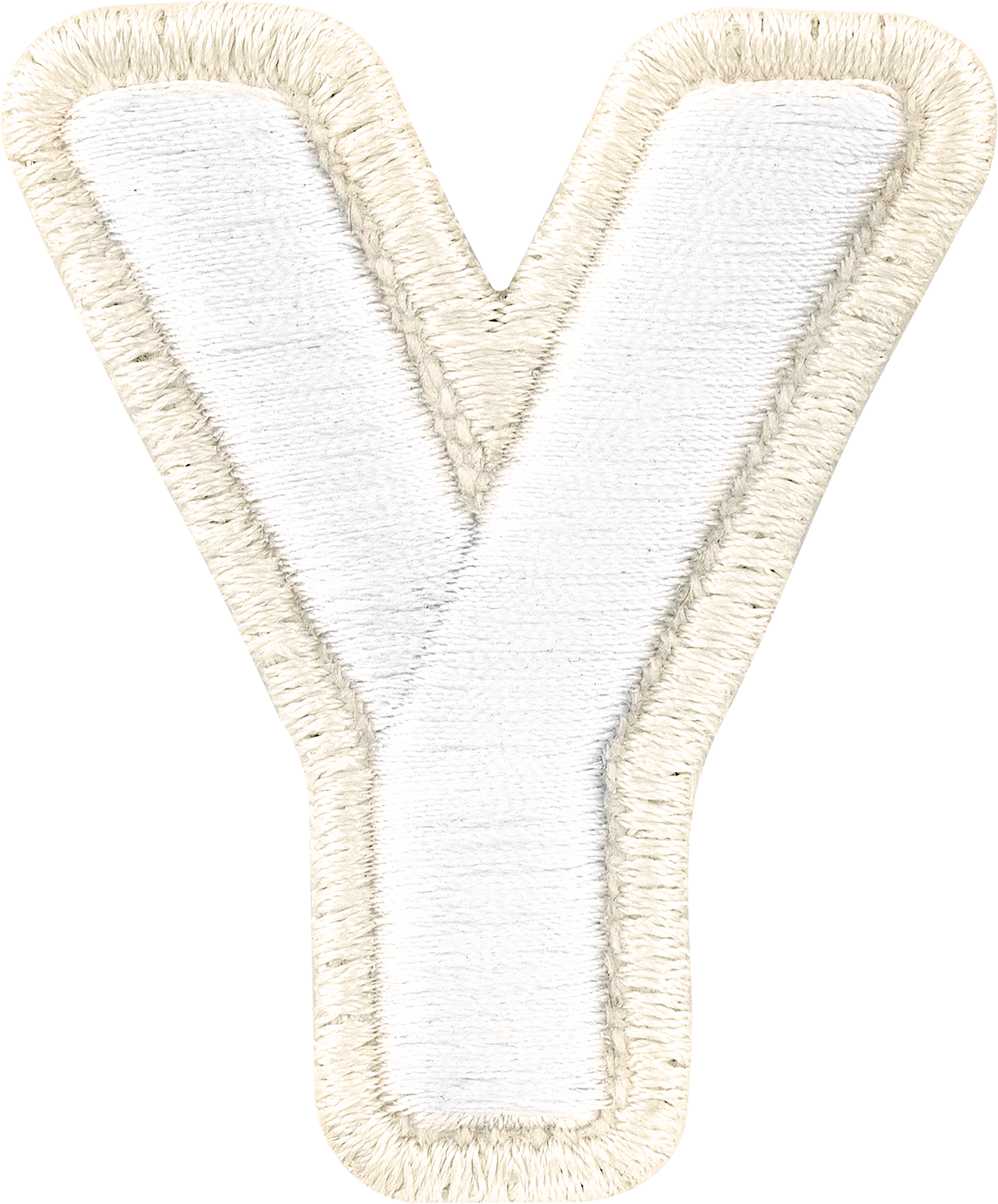 Blanc Rolled Embroidery Letter Patches