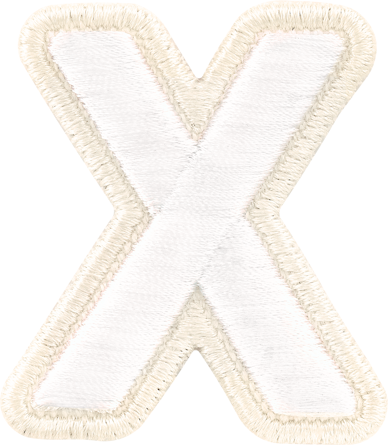 Blanc Rolled Embroidery Letter Patches