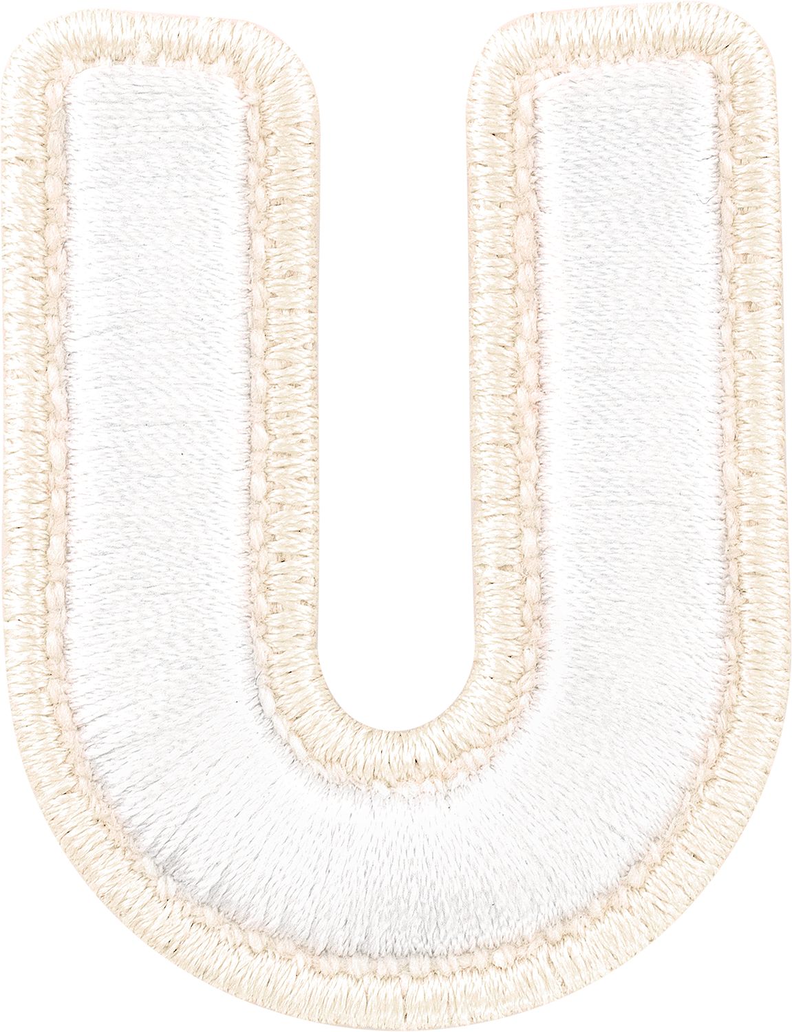 Blanc Rolled Embroidery Letter Patches