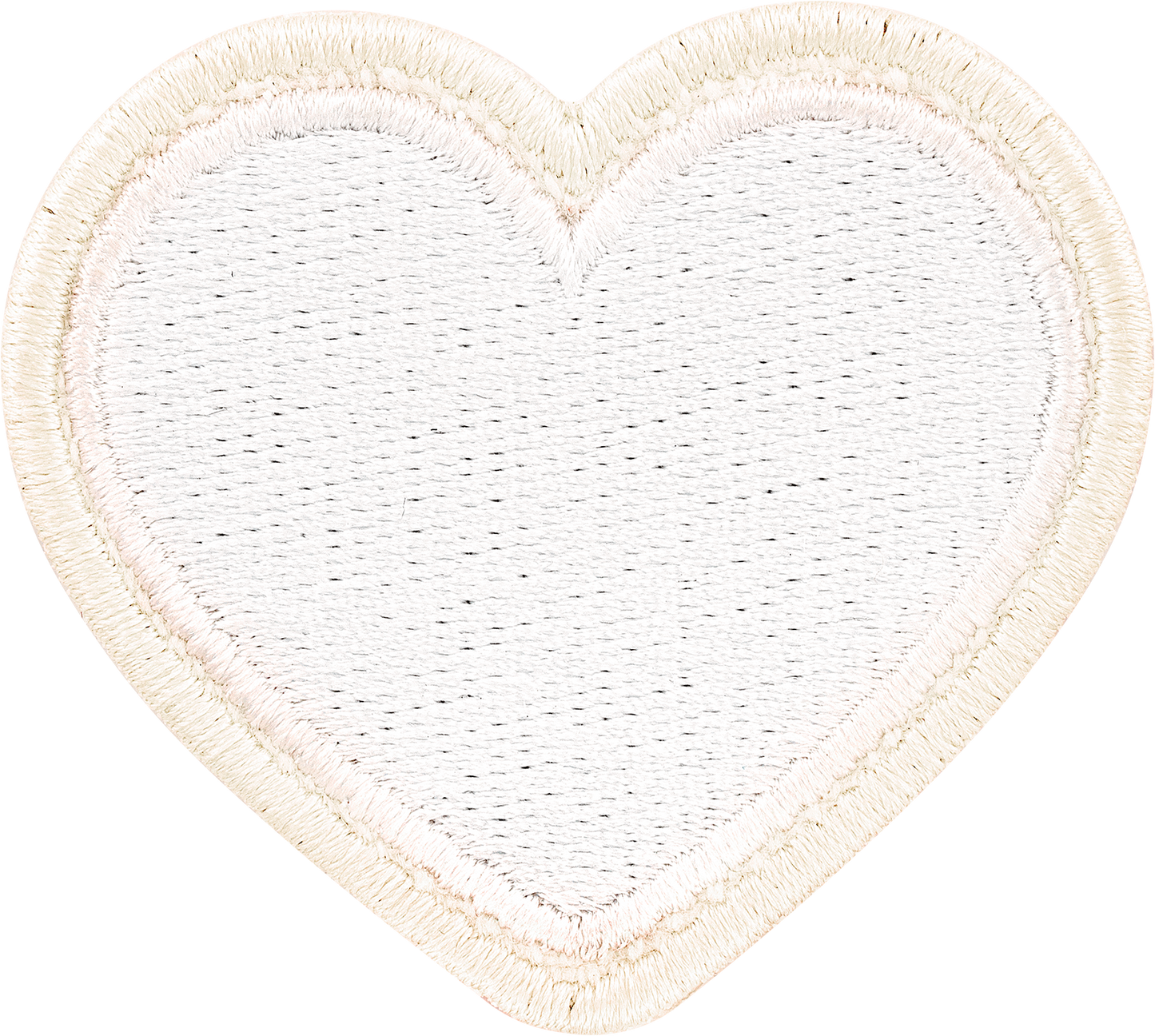 Blanc Rolled Embroidery Heart Patch