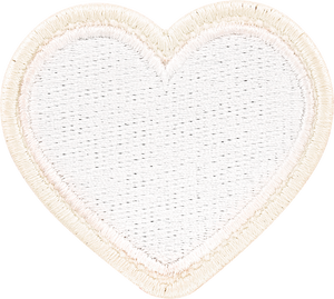 Blanc Rolled Embroidery Heart Patch