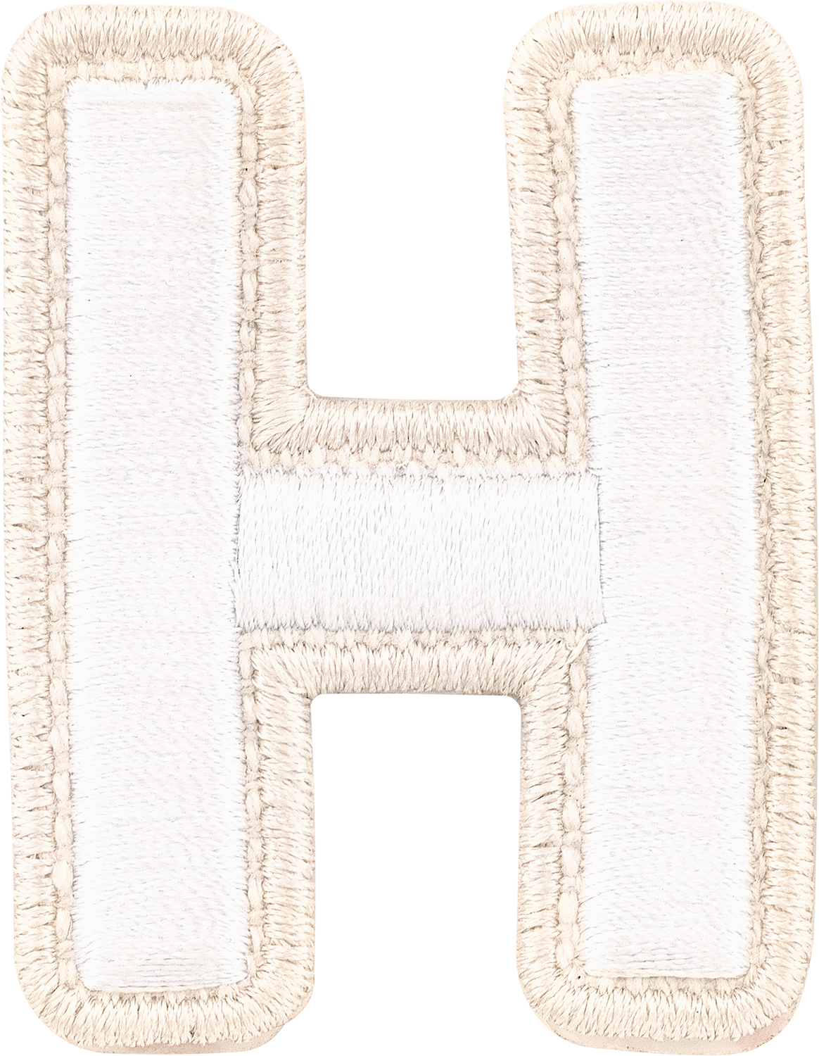 Blanc Rolled Embroidery Letter Patches