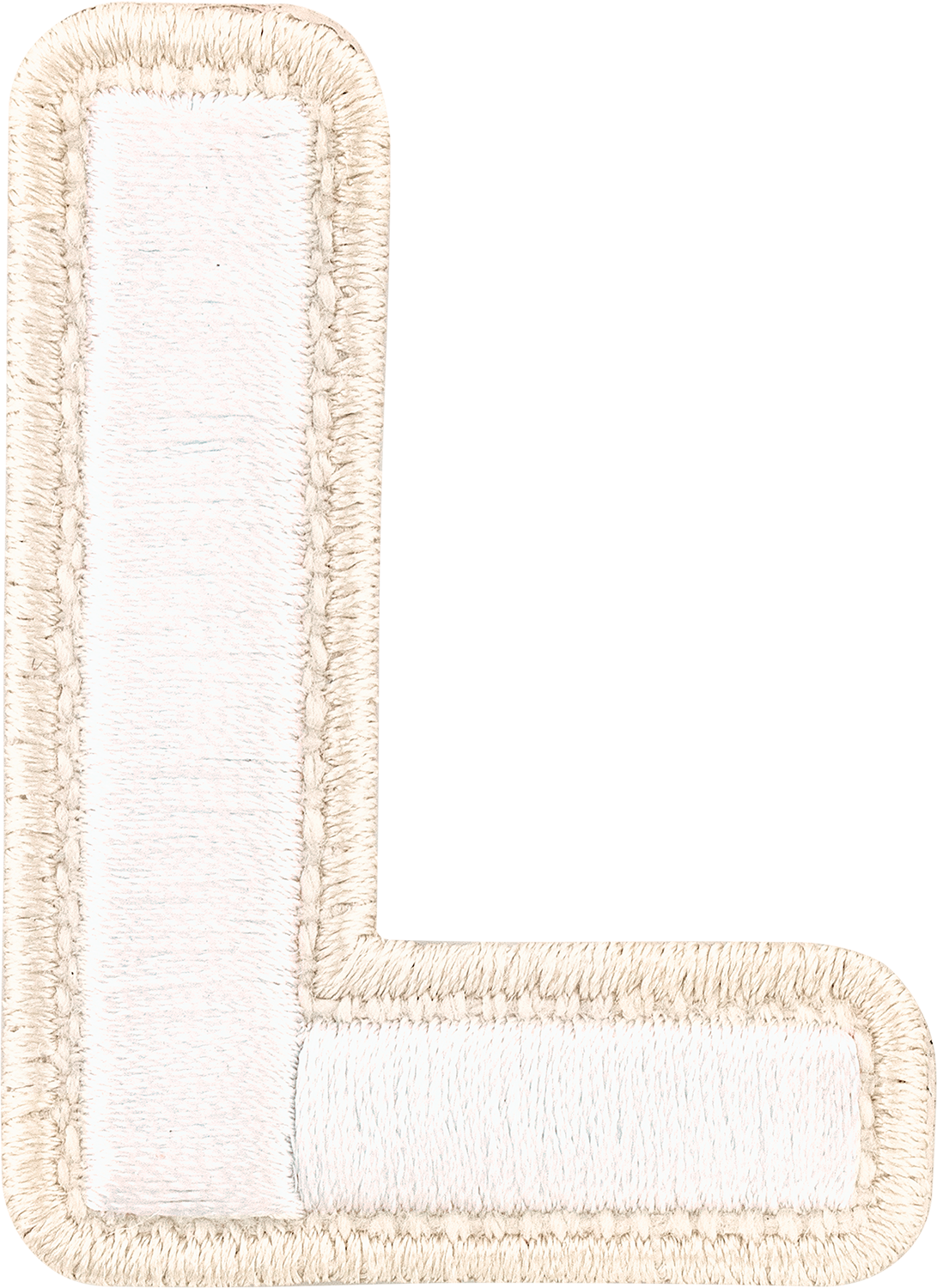 Blanc Rolled Embroidery Letter Patches