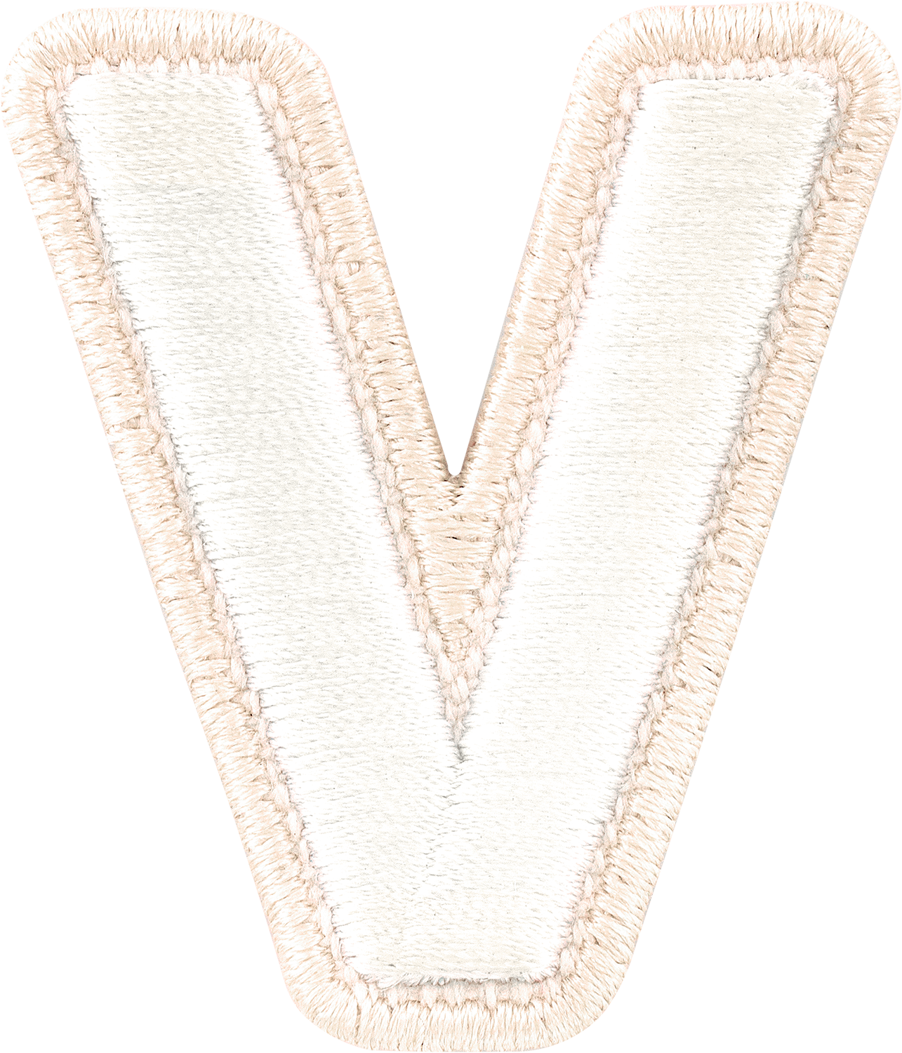 Blanc Rolled Embroidery Letter Patches