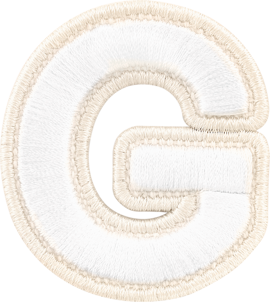 Blanc Rolled Embroidery Letter Patches | Embroidered Sticker Patches