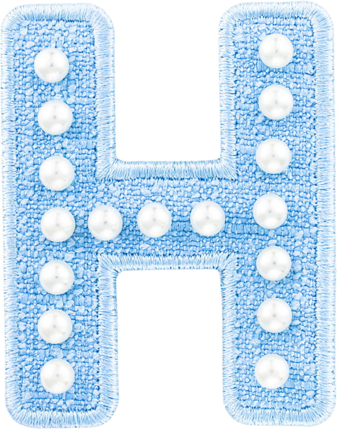 Blue Pearl Letter Patch
