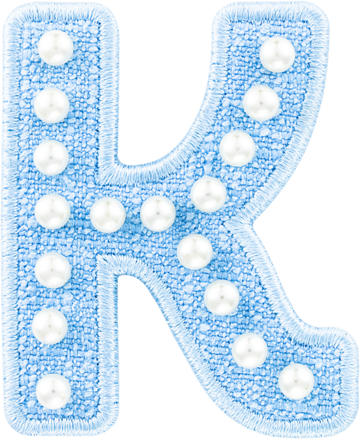 Blue Pearl Letter Patch