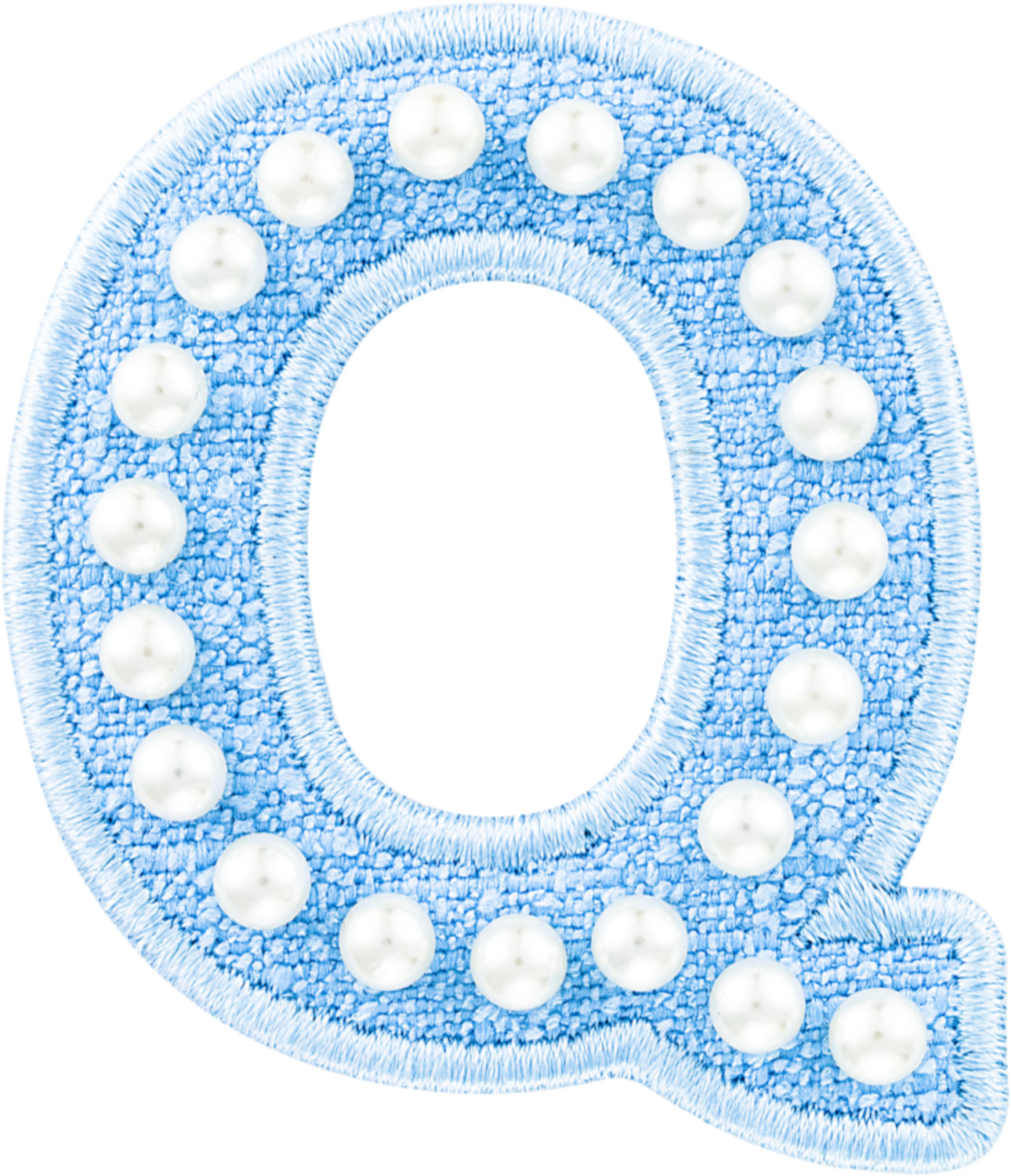 Blue Pearl Letter Patch
