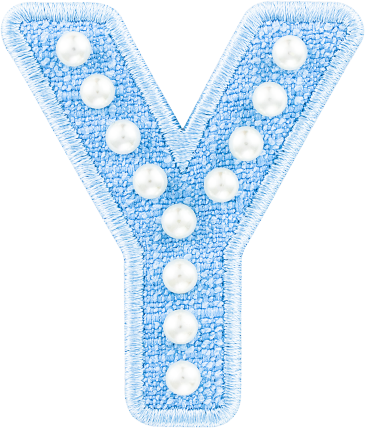 Blue Pearl Letter Patch