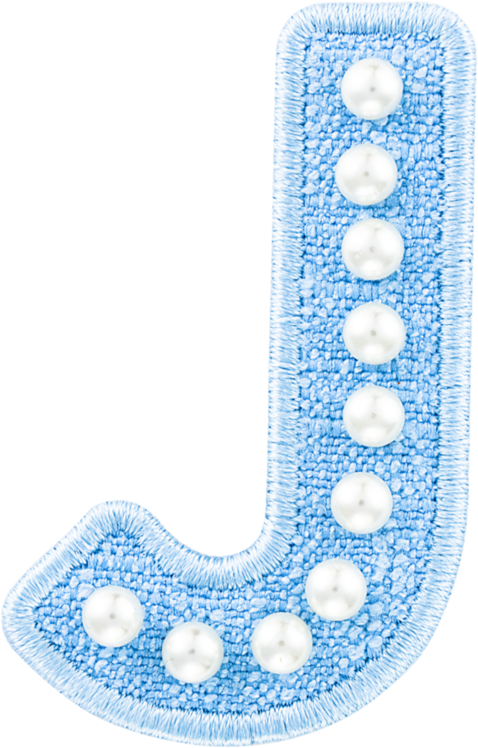 Blue Pearl Letter Patch