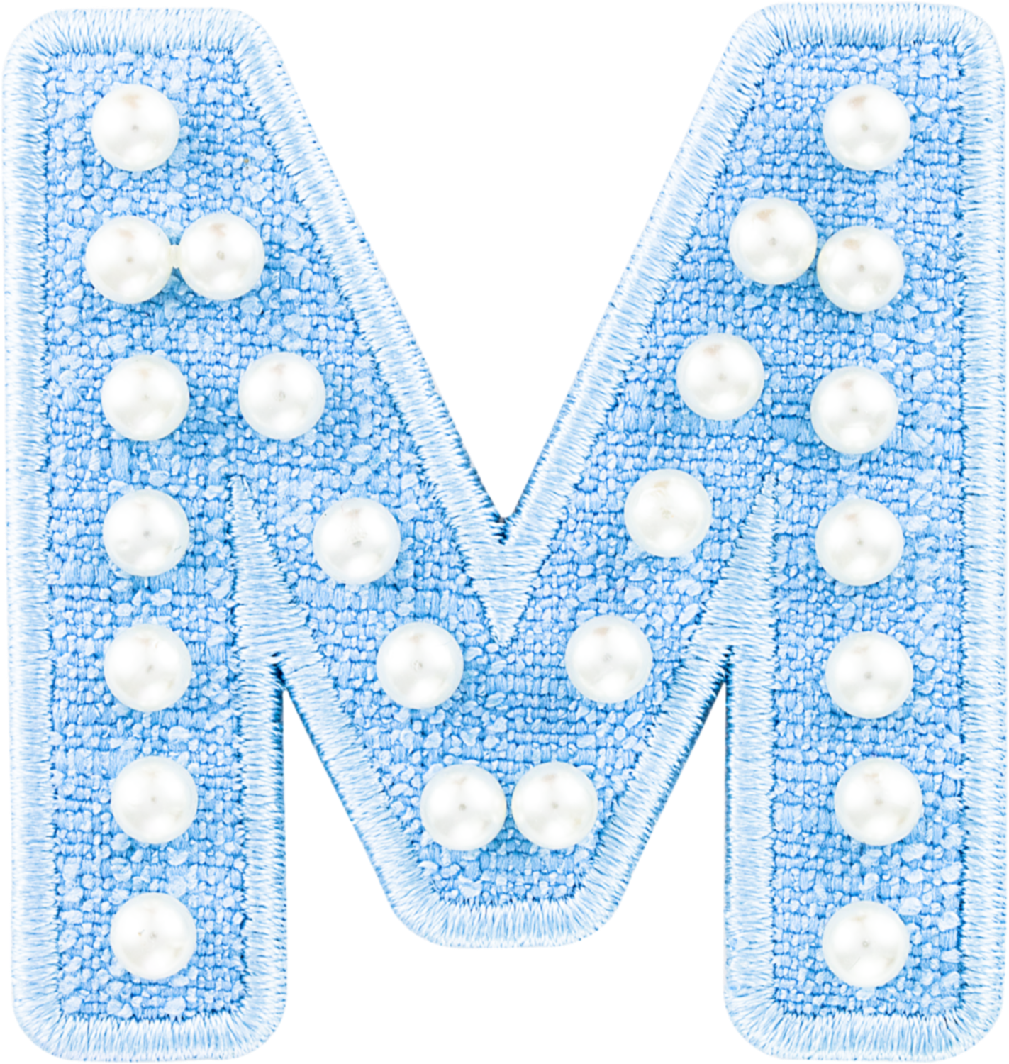 Blue Pearl Letter Patch
