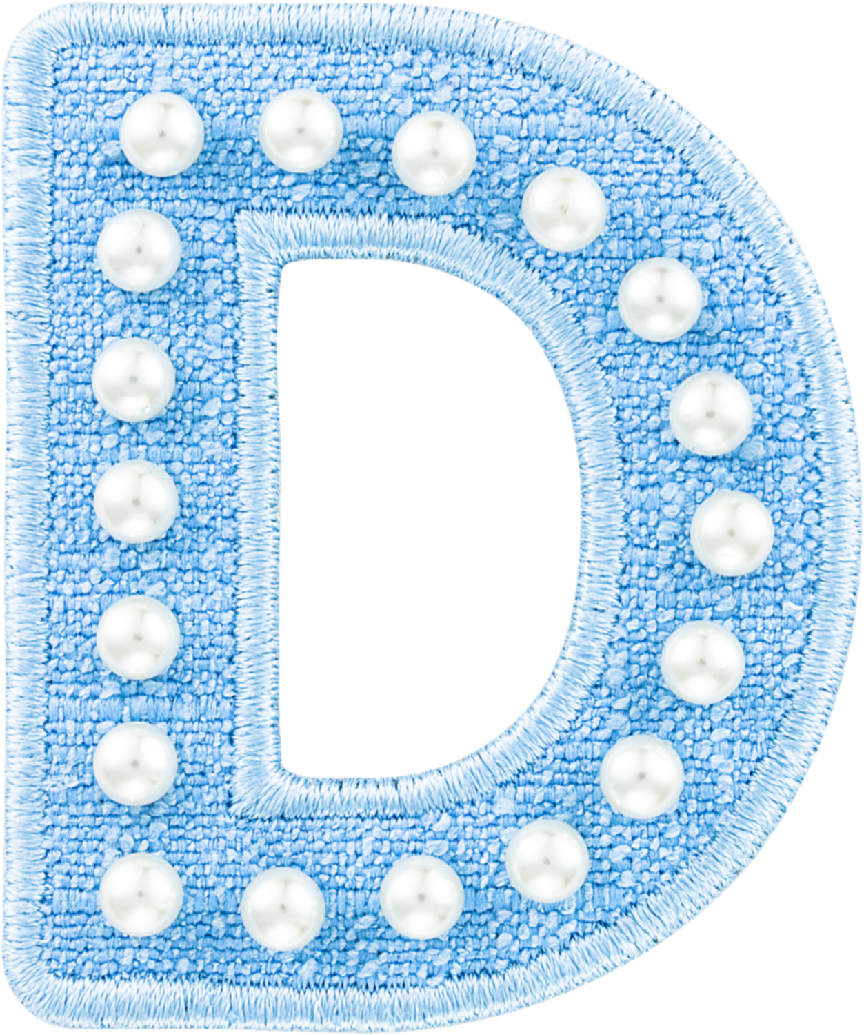 Blue Pearl Letter Patch