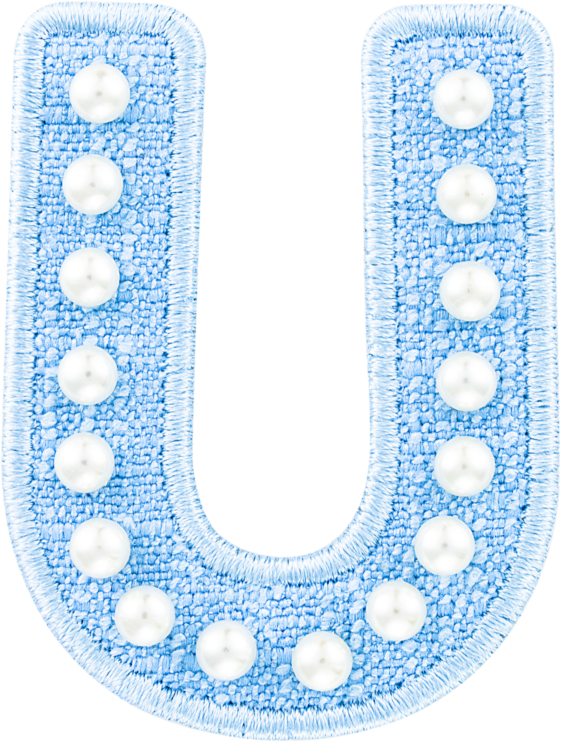 Blue Pearl Letter Patch