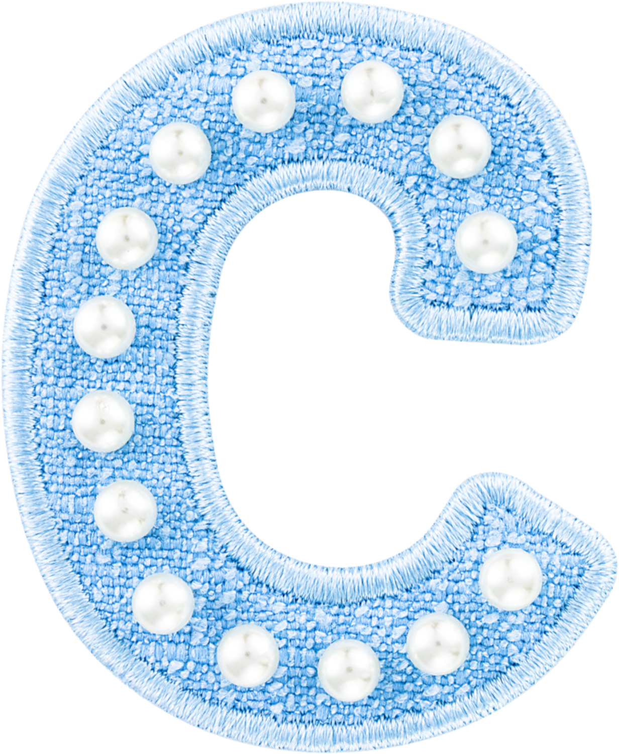 Blue Pearl Letter Patch