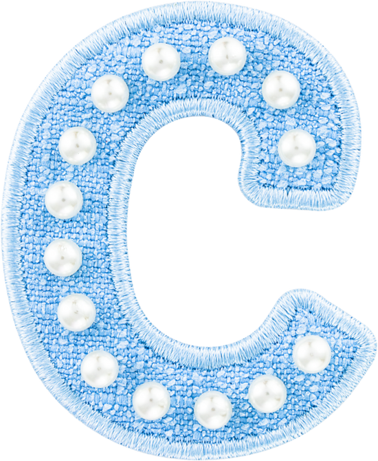 Blue Pearl Letter Patch | Embroidered Sticker Patches - Stoney Clover Lane