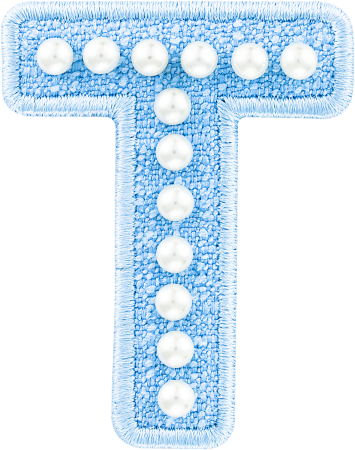 Blue Pearl Letter Patch
