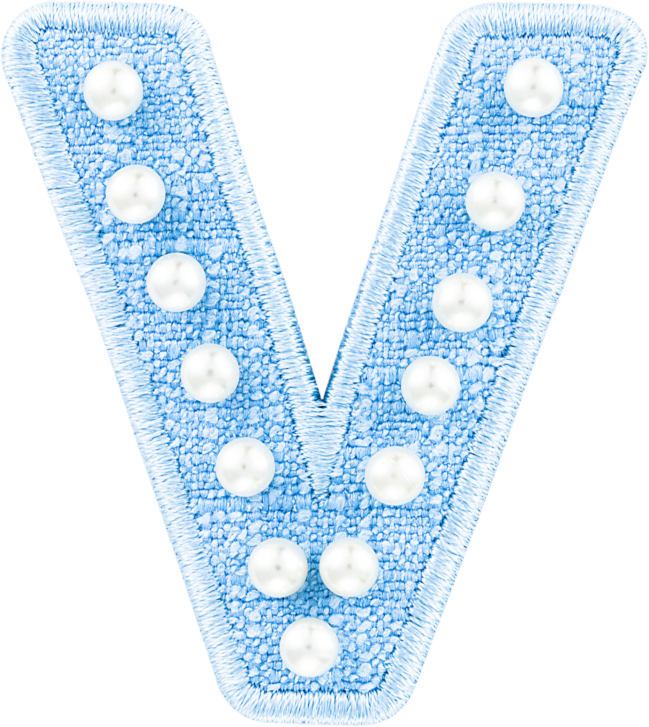 Blue Pearl Letter Patch