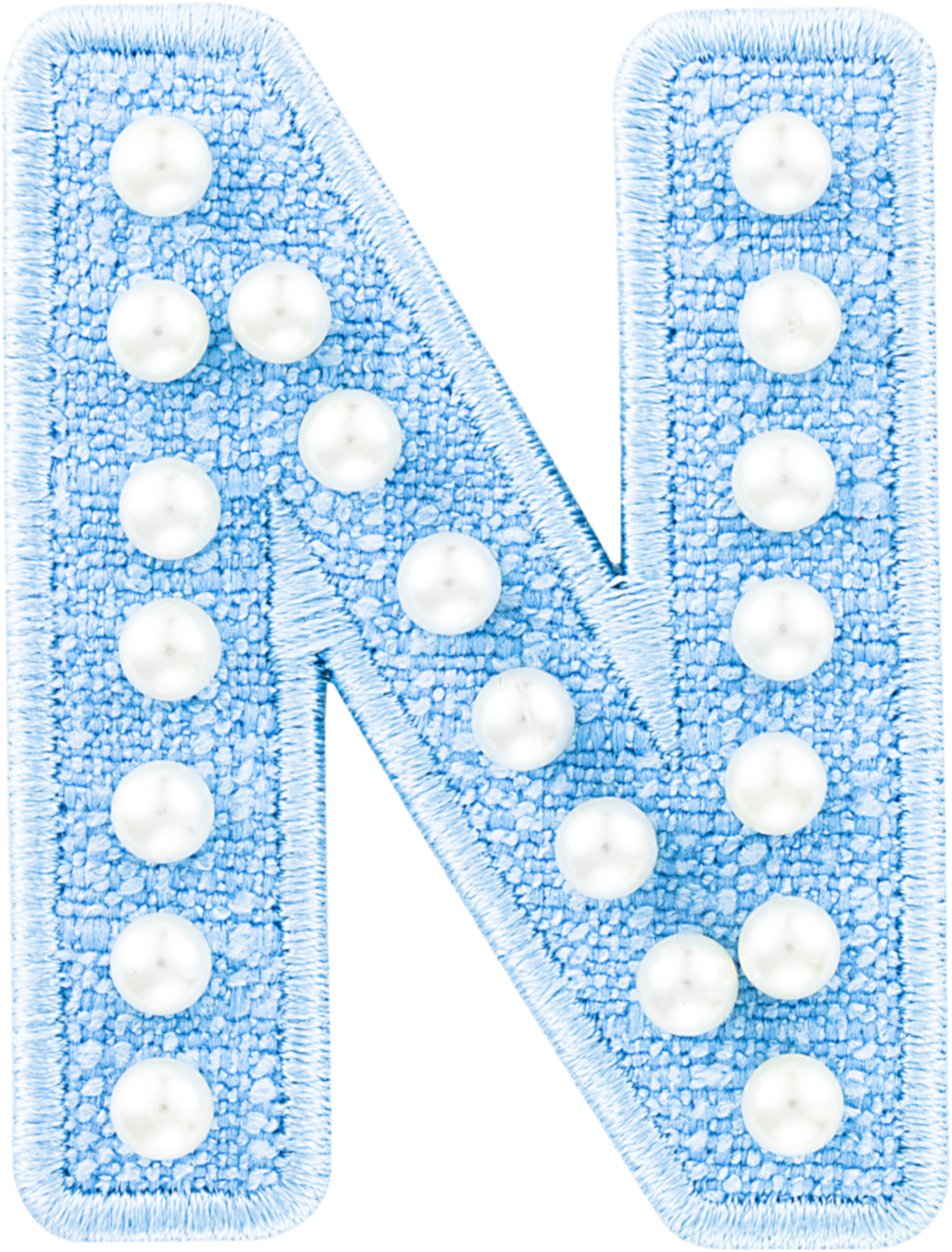 Blue Pearl Letter Patch