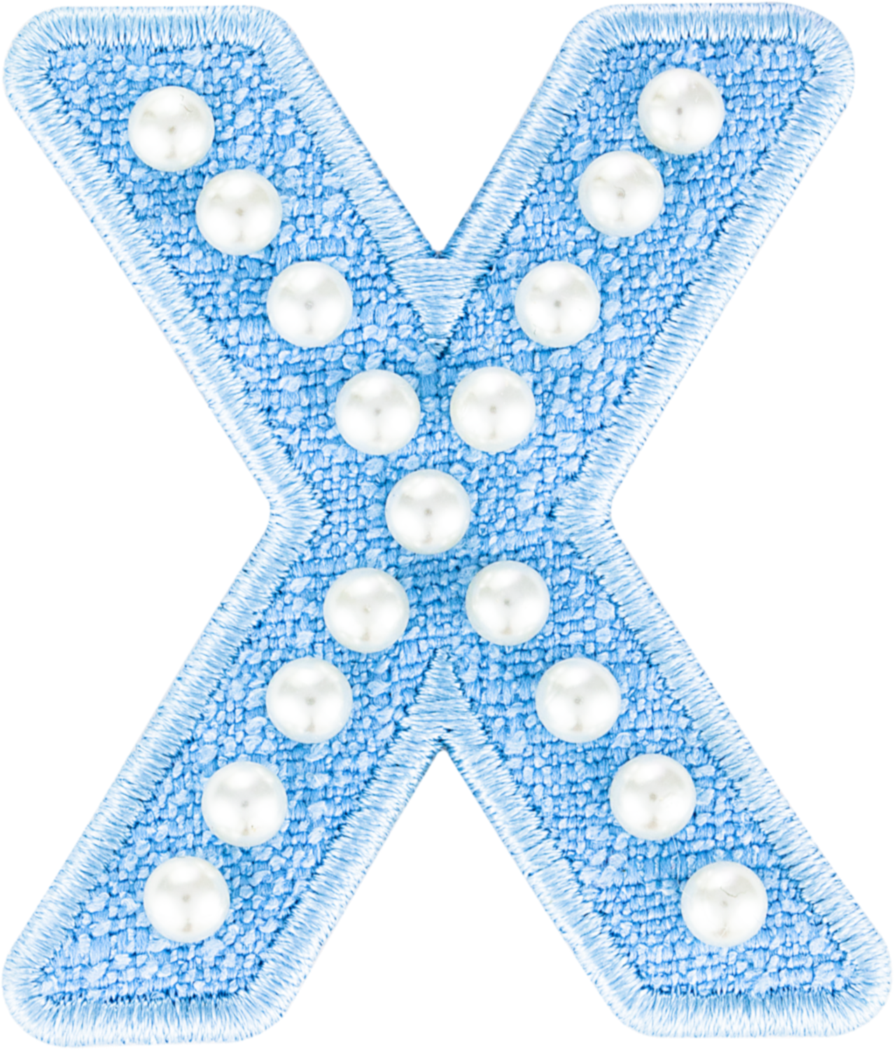 Blue Pearl Letter Patch