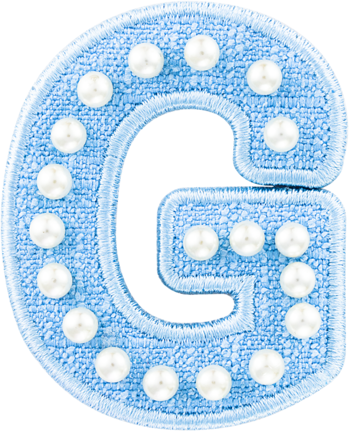 Blue Pearl Letter Patch