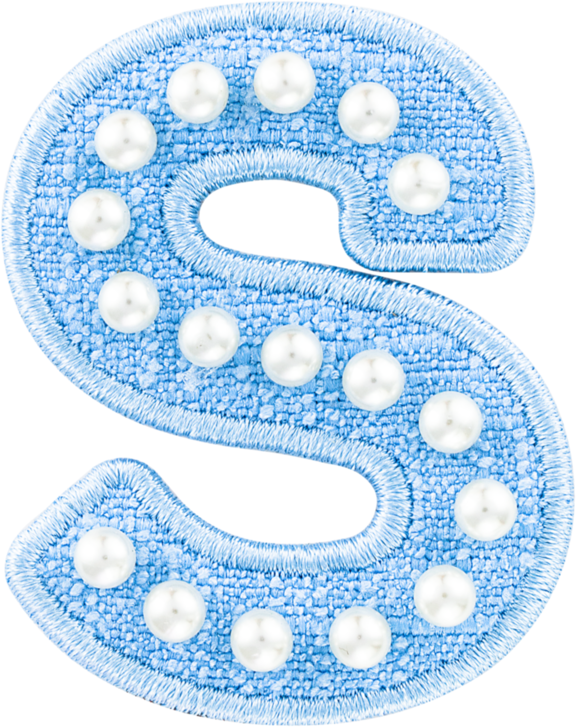 Blue Pearl Letter Patch