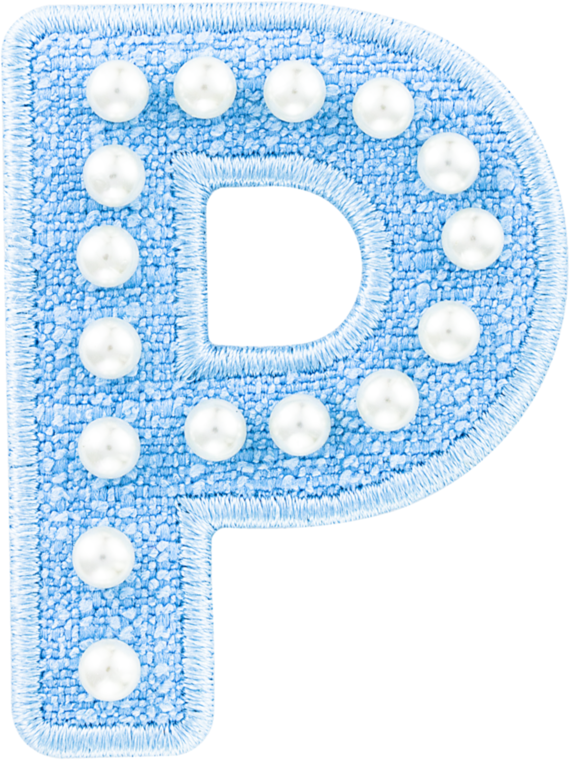 Blue Pearl Letter Patch