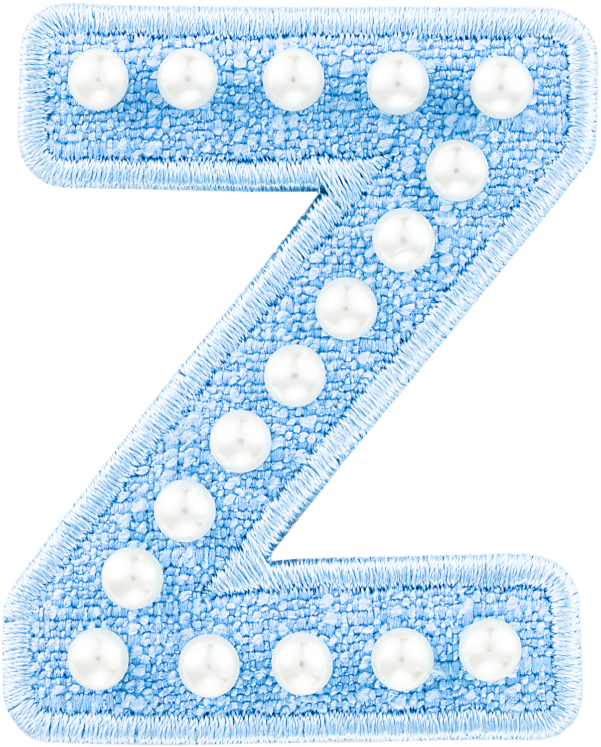 Blue Pearl Letter Patch