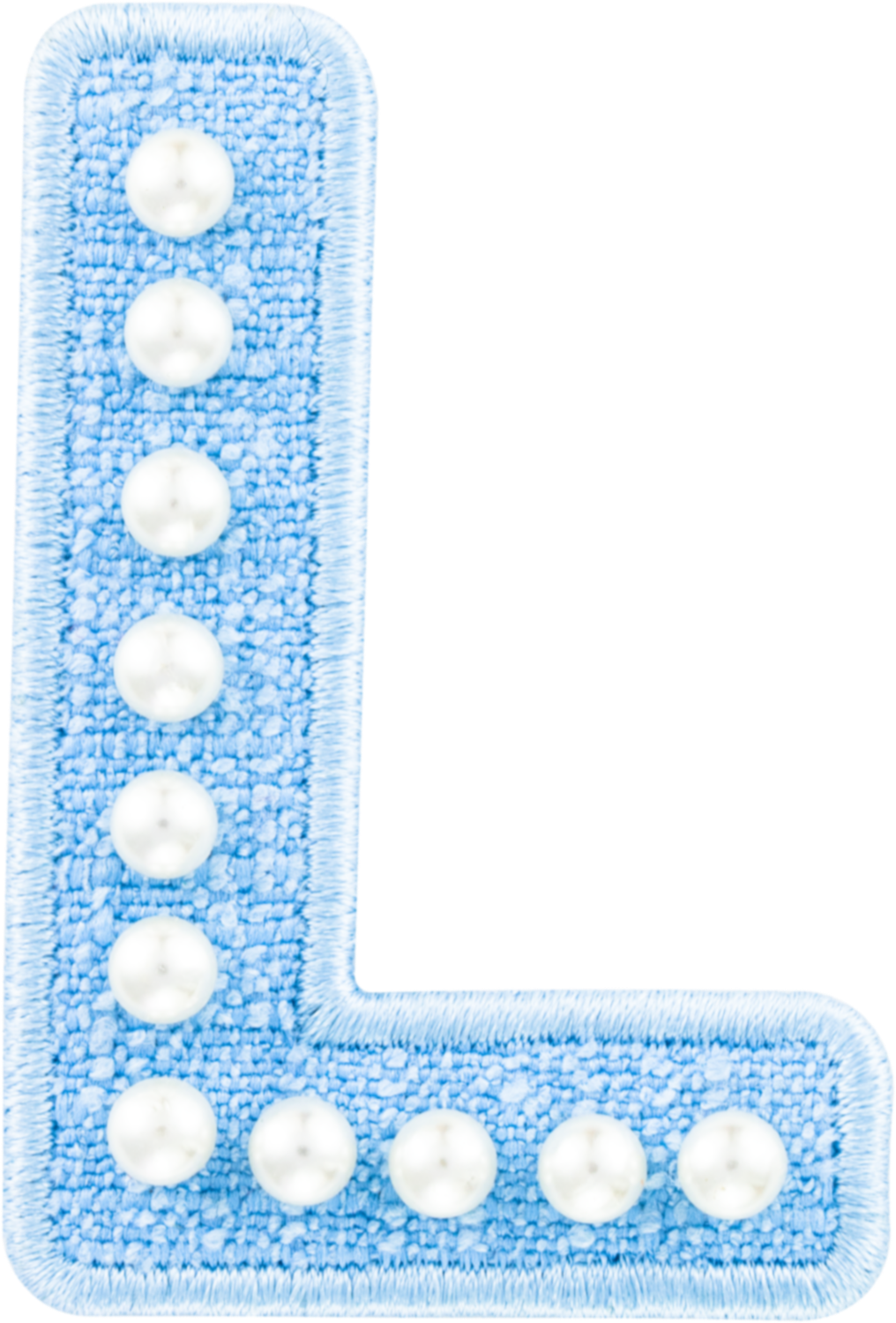 Blue Pearl Letter Patch