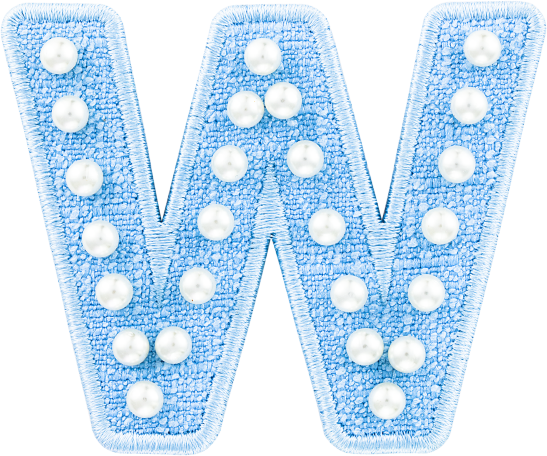 Blue Pearl Letter Patch