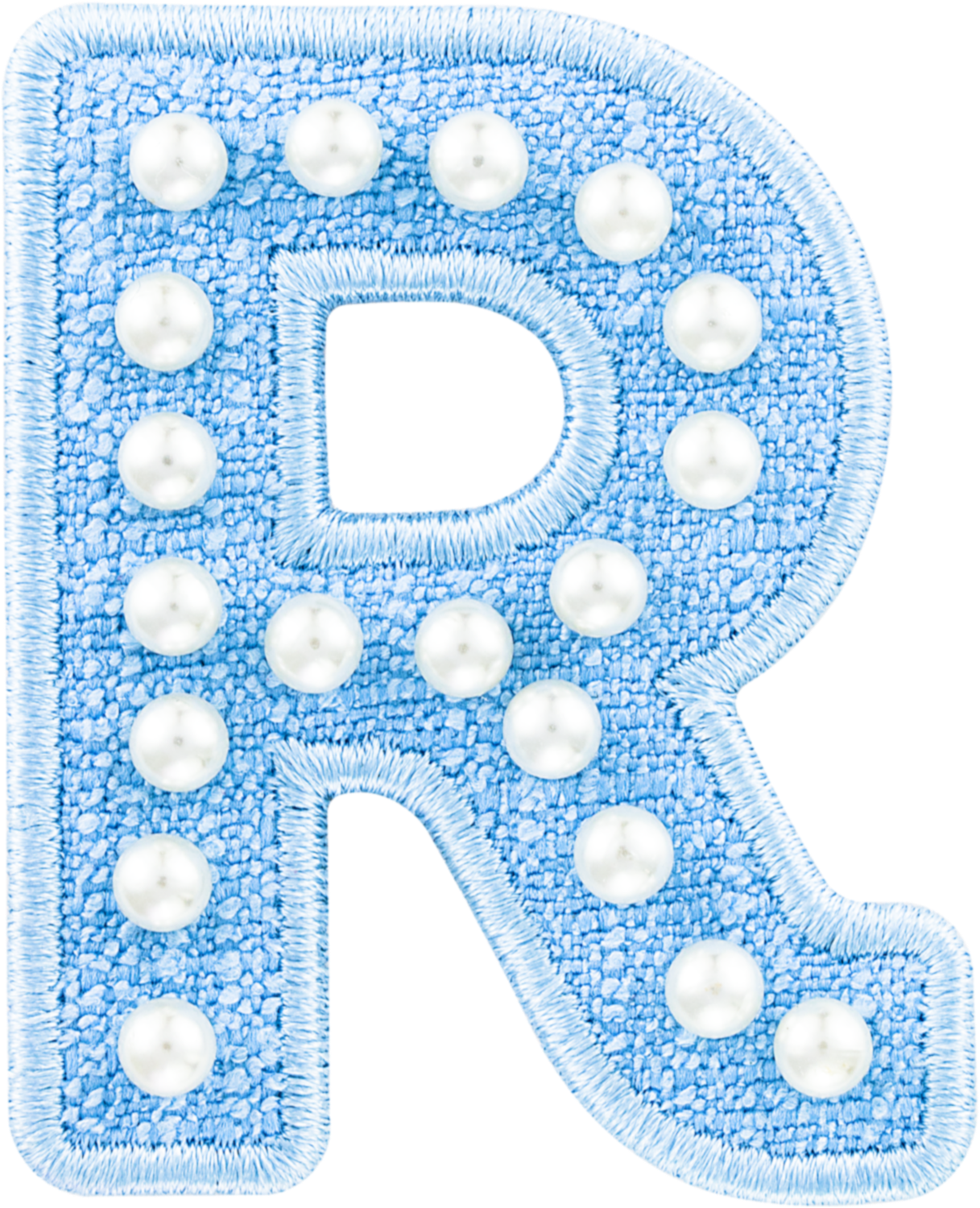 Blue Pearl Letter Patch