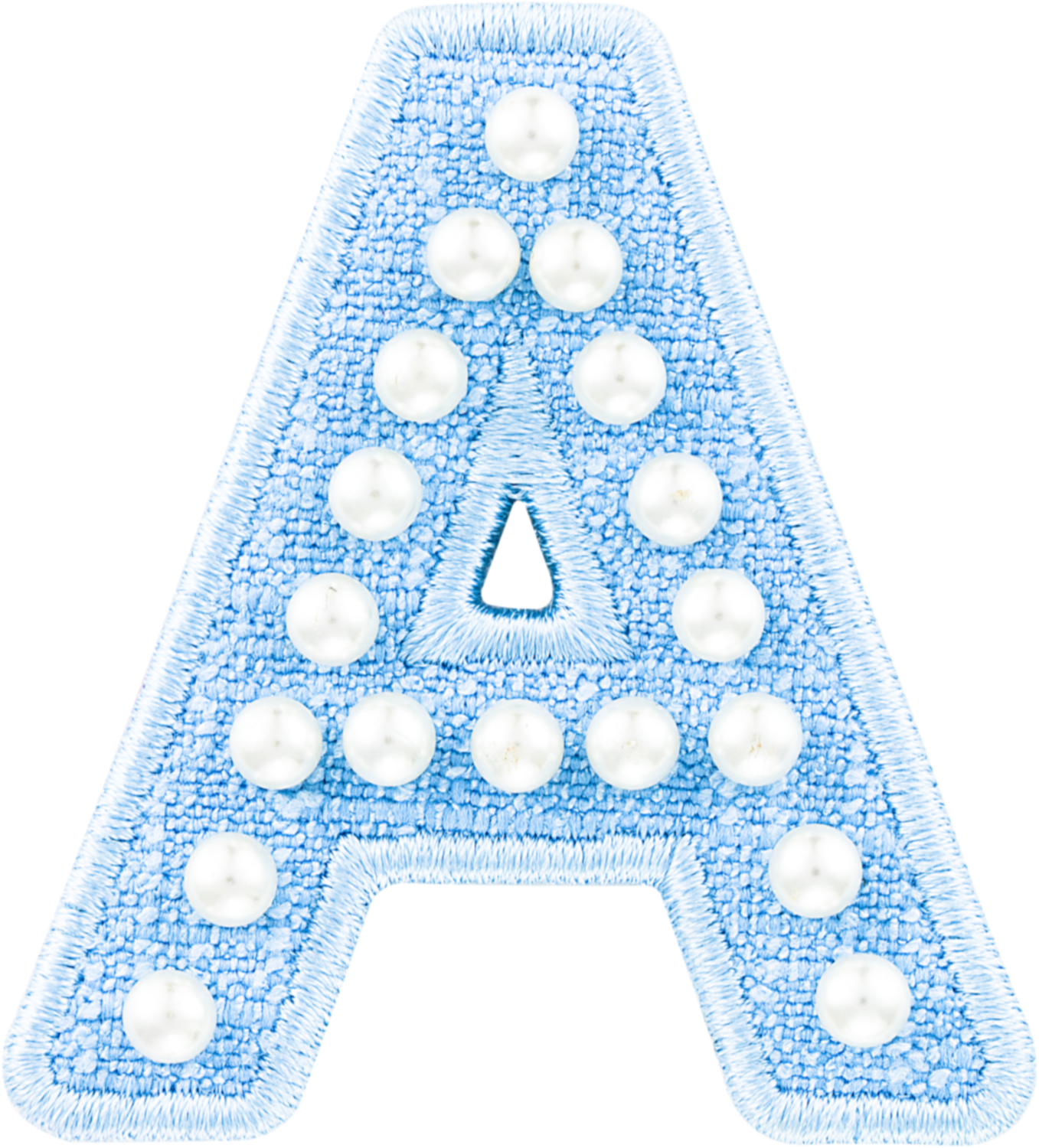 Blue Pearl Letter Patch