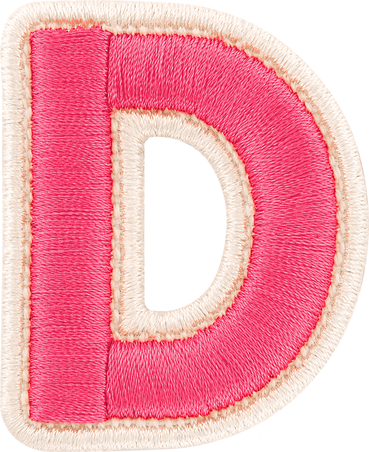 Bubblegum Rolled Embroidery Letter Patches