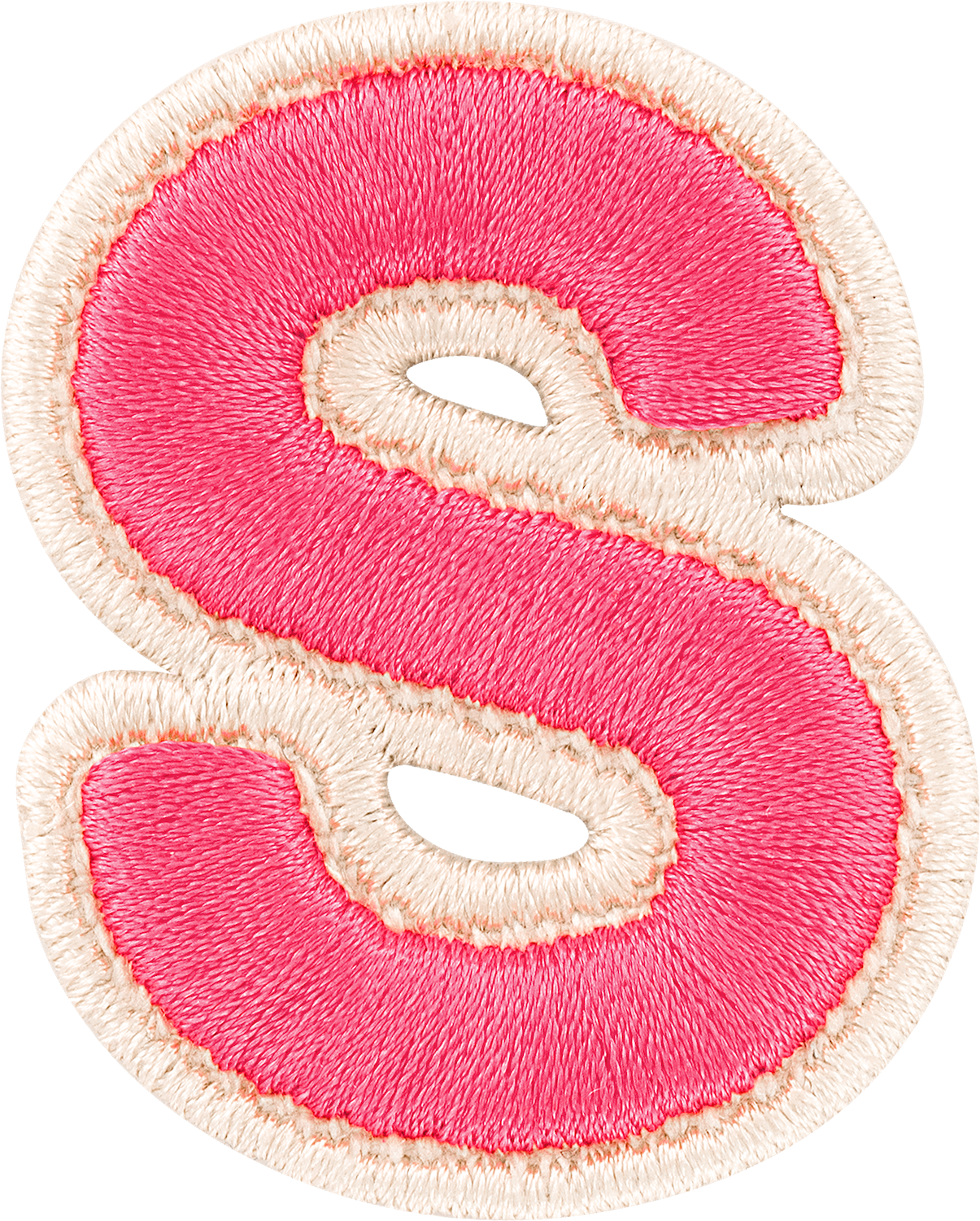 Bubblegum Rolled Embroidery Letter Patches