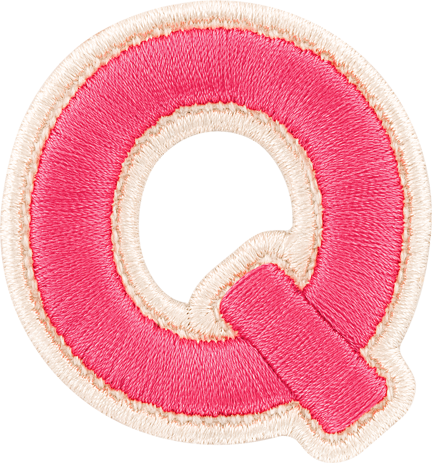 Bubblegum Rolled Embroidery Letter Patches