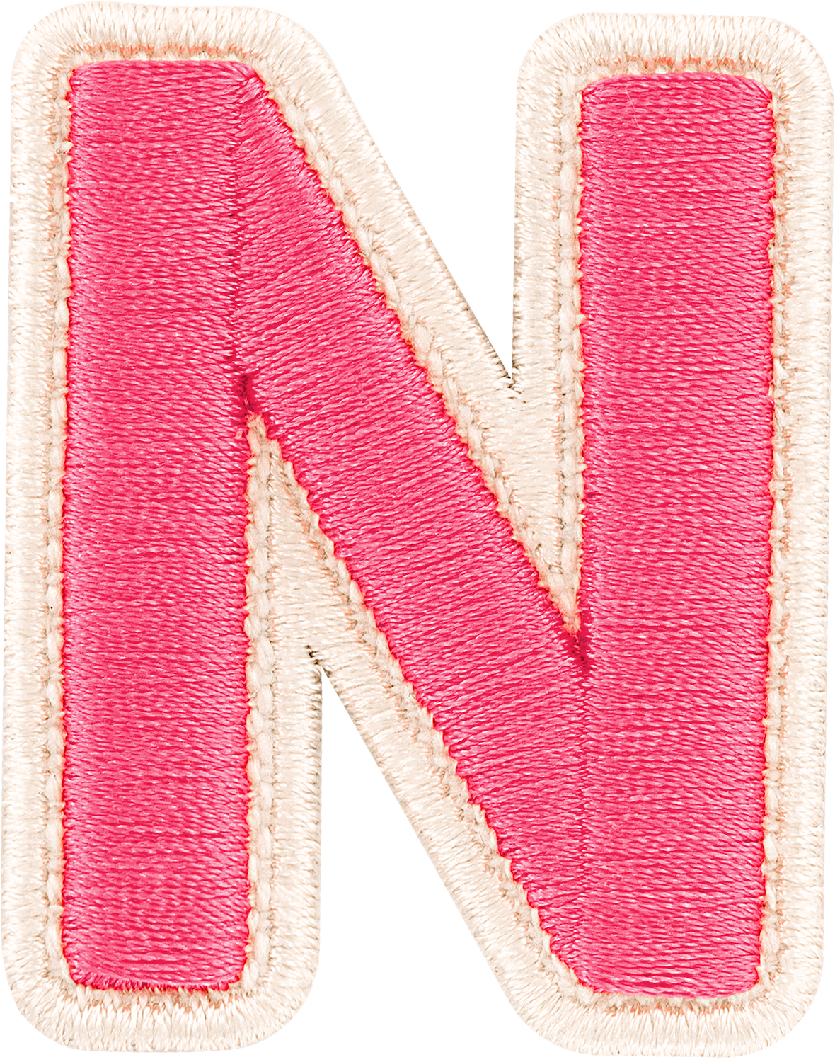 Bubblegum Rolled Embroidery Letter Patches