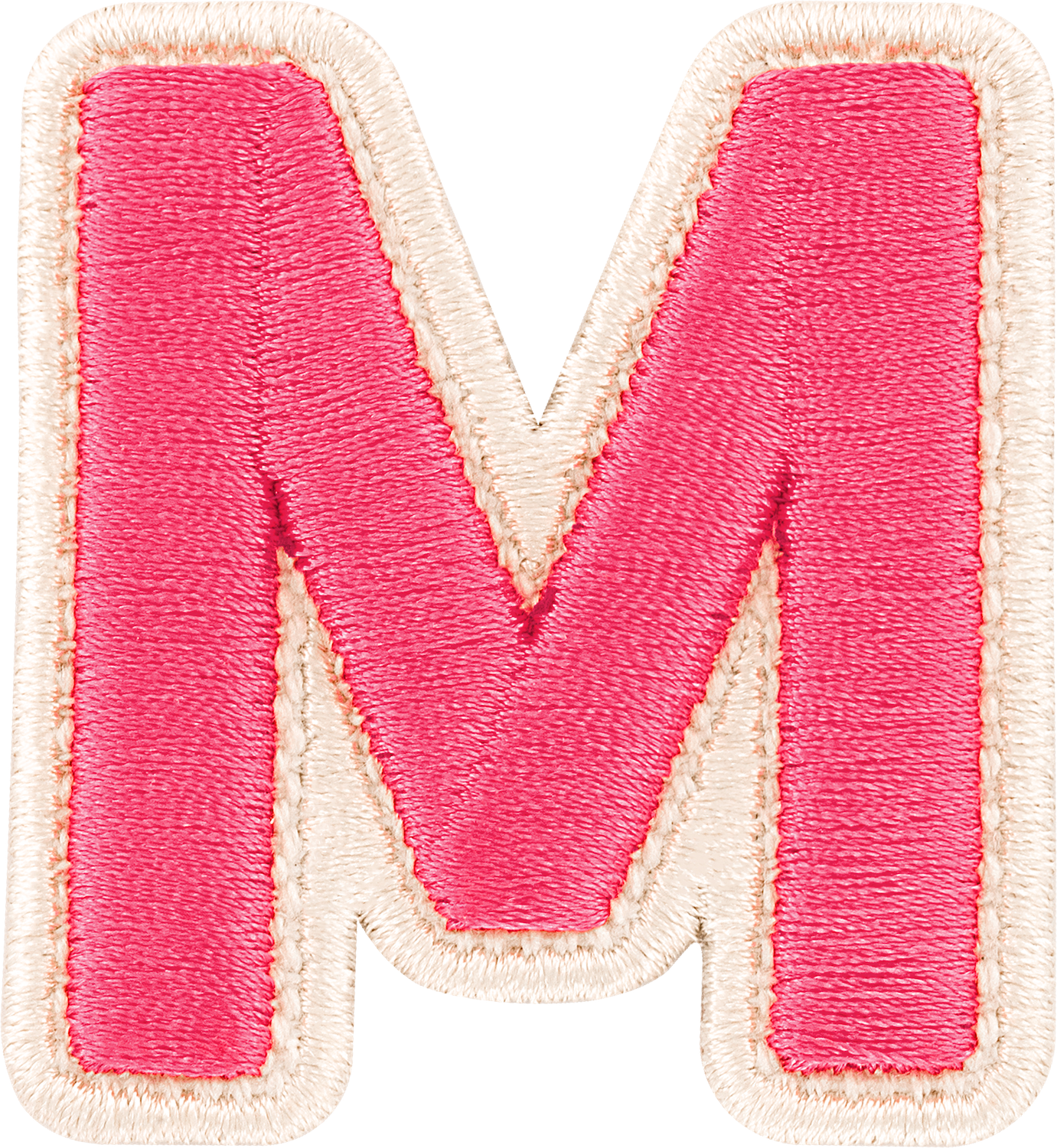 Bubblegum Rolled Embroidery Letter Patches