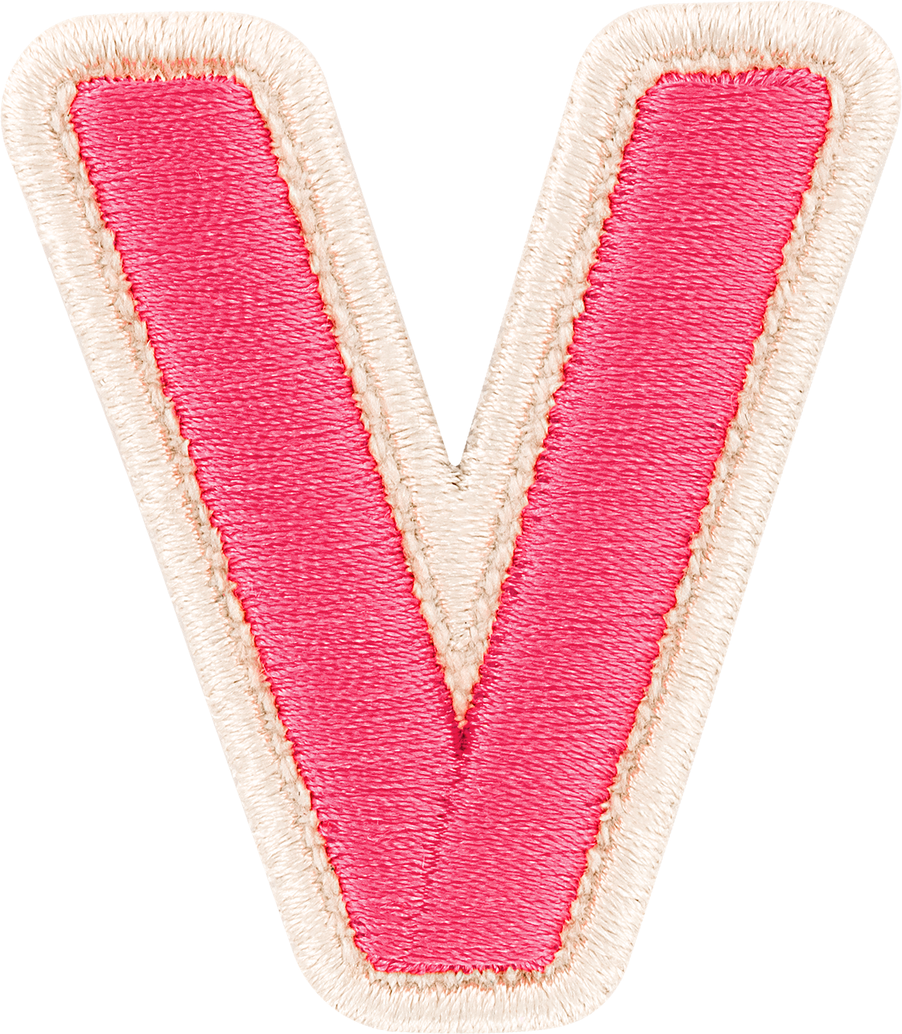 Bubblegum Rolled Embroidery Letter Patches