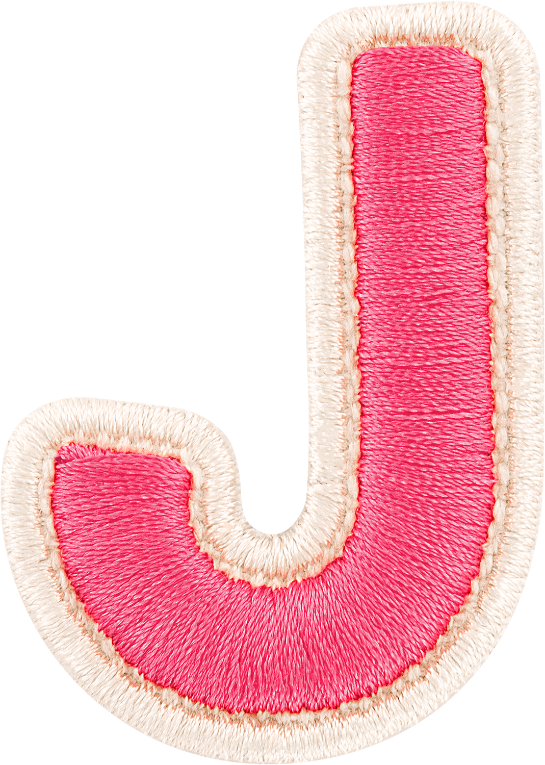 Bubblegum Rolled Embroidery Letter Patches