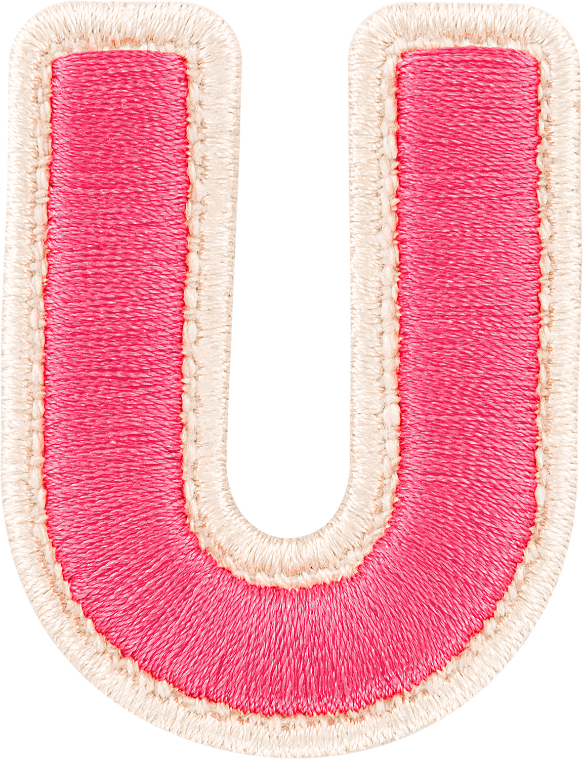 Bubblegum Rolled Embroidery Letter Patches