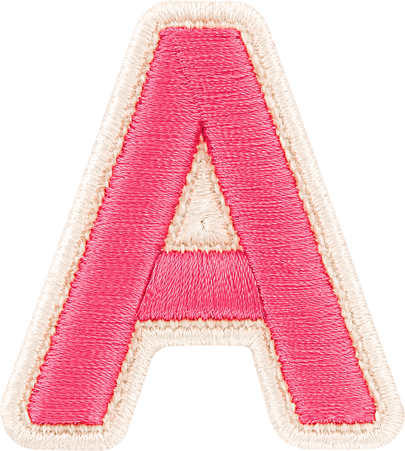 Bubblegum Rolled Embroidery Letter Patches