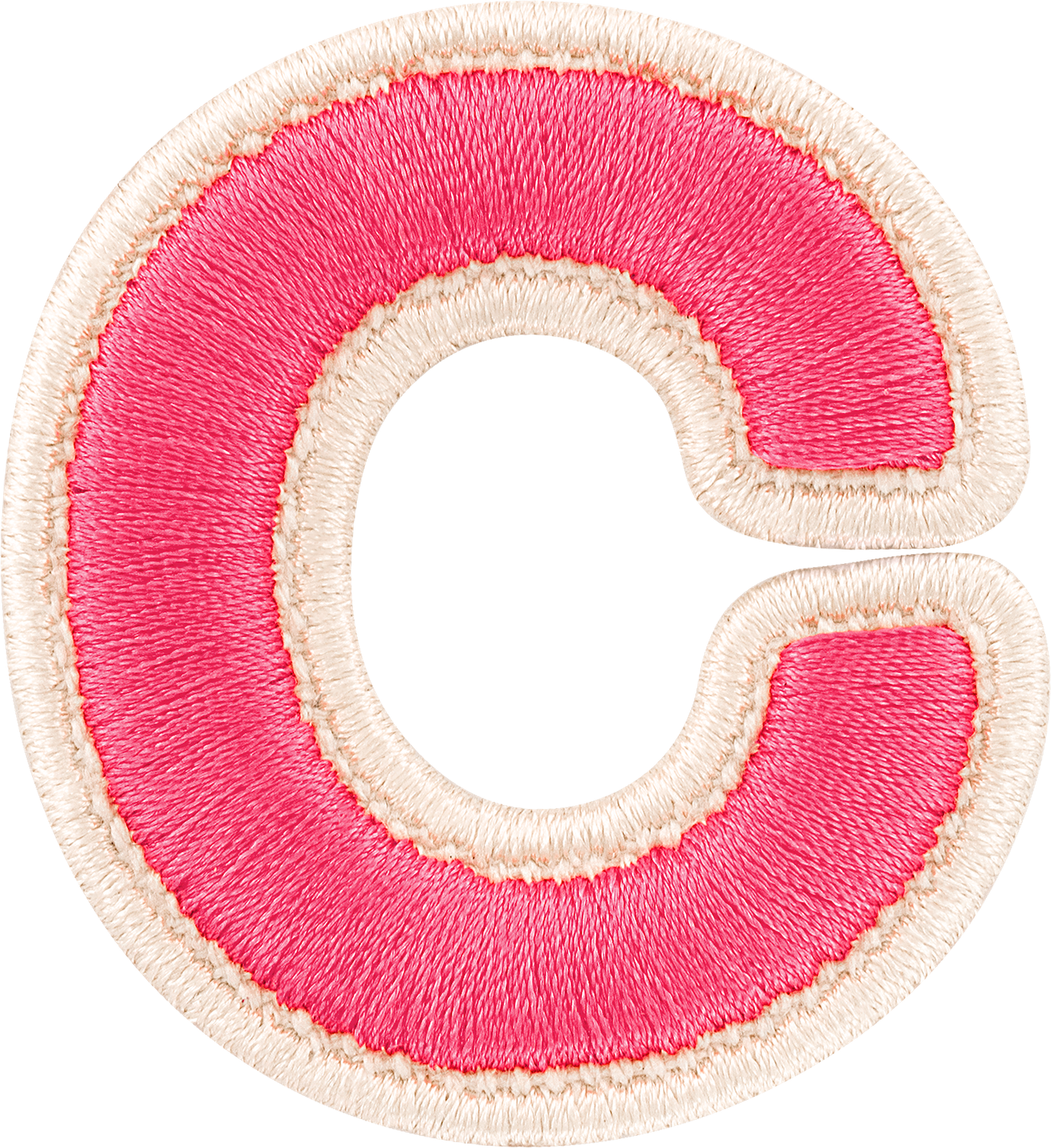 Bubblegum Rolled Embroidery Letter Patches