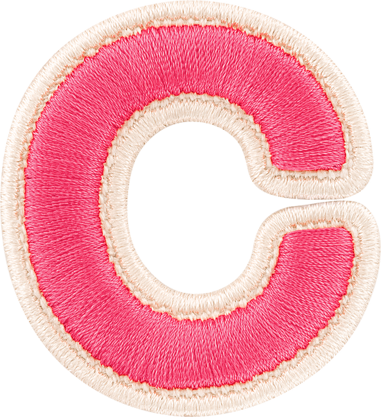 Bubblegum Rolled Embroidery Letter Patches - Stoney Clover Lane