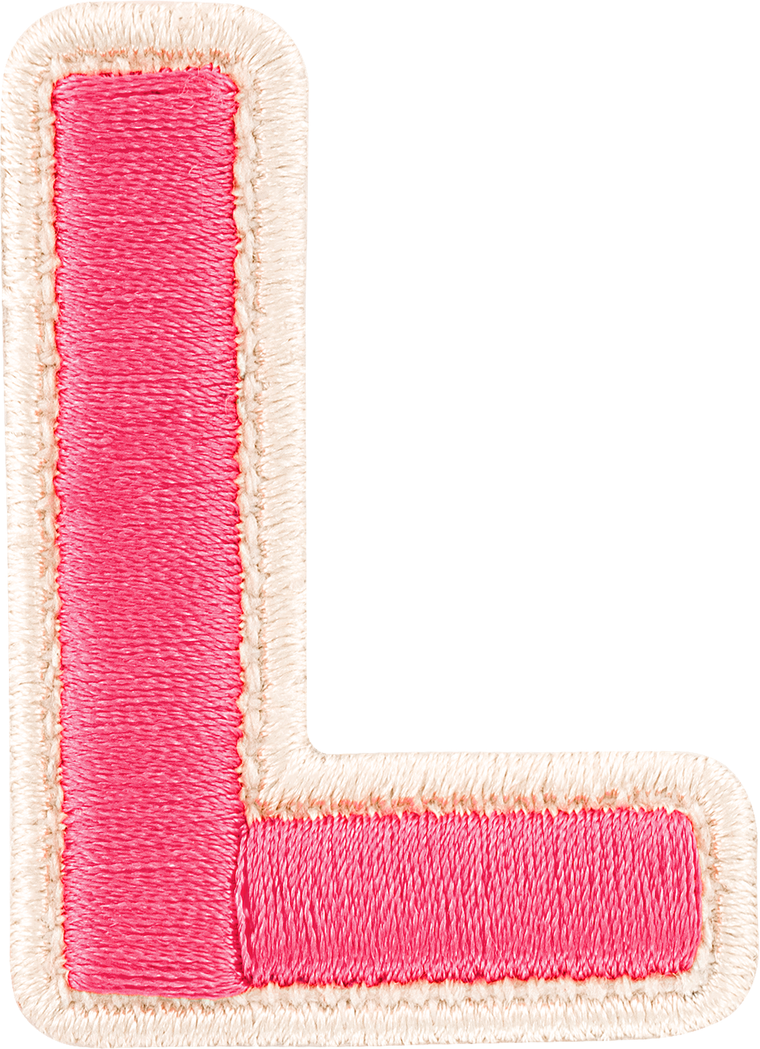 Bubblegum Rolled Embroidery Letter Patches
