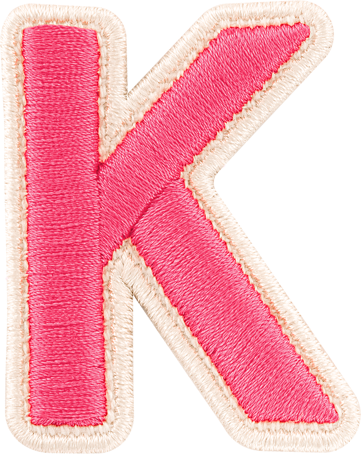 Bubblegum Rolled Embroidery Letter Patches