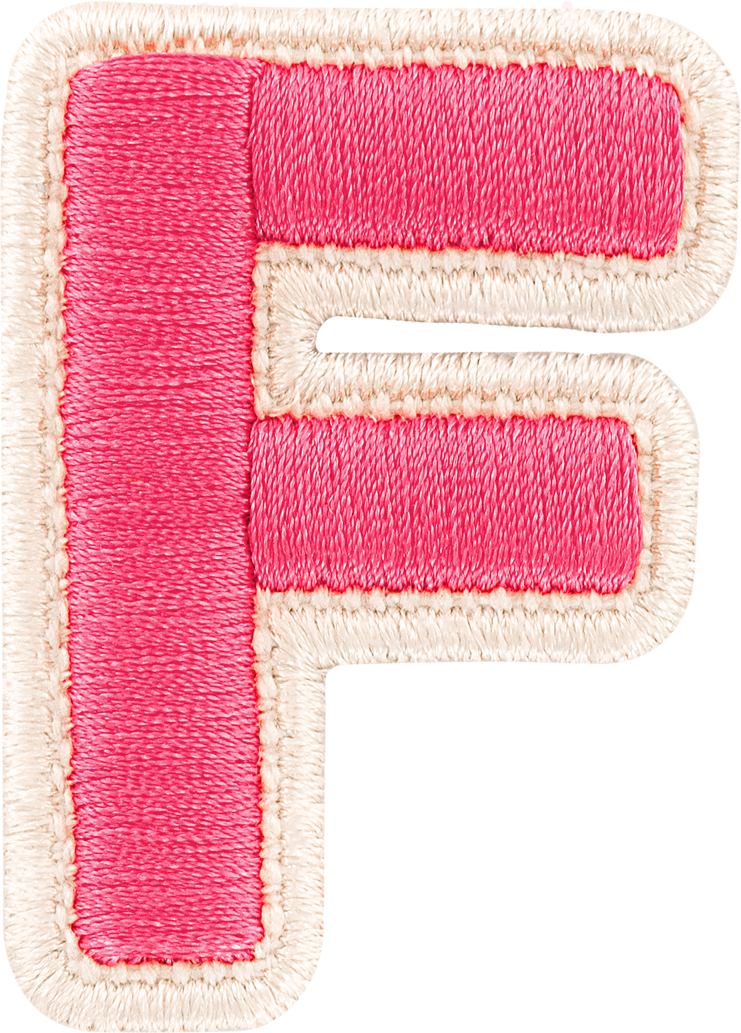 Bubblegum Rolled Embroidery Letter Patches