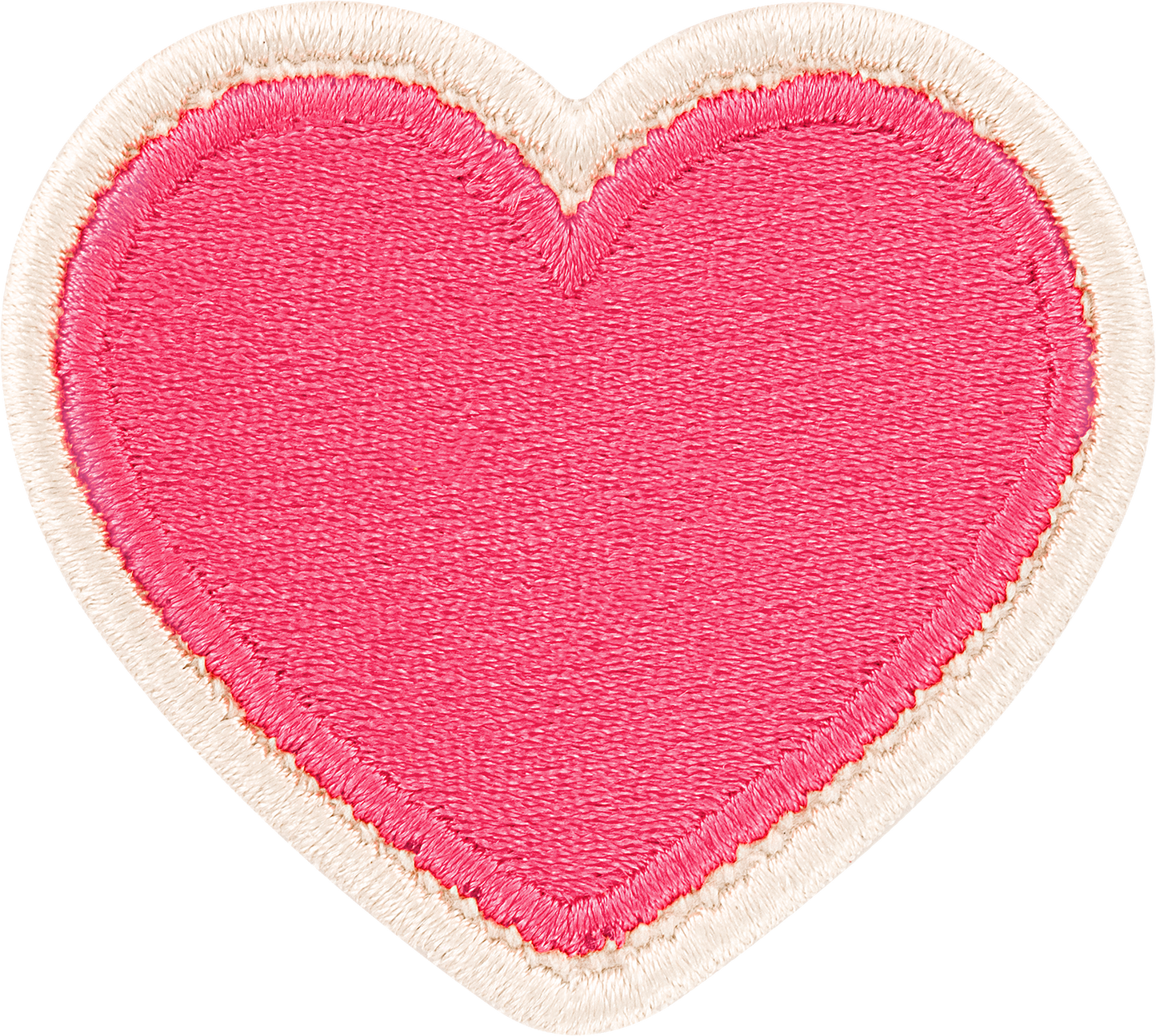 Bubblegum Rolled Embroidery Heart Patch