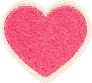 Bubblegum Rolled Embroidery Heart Patch