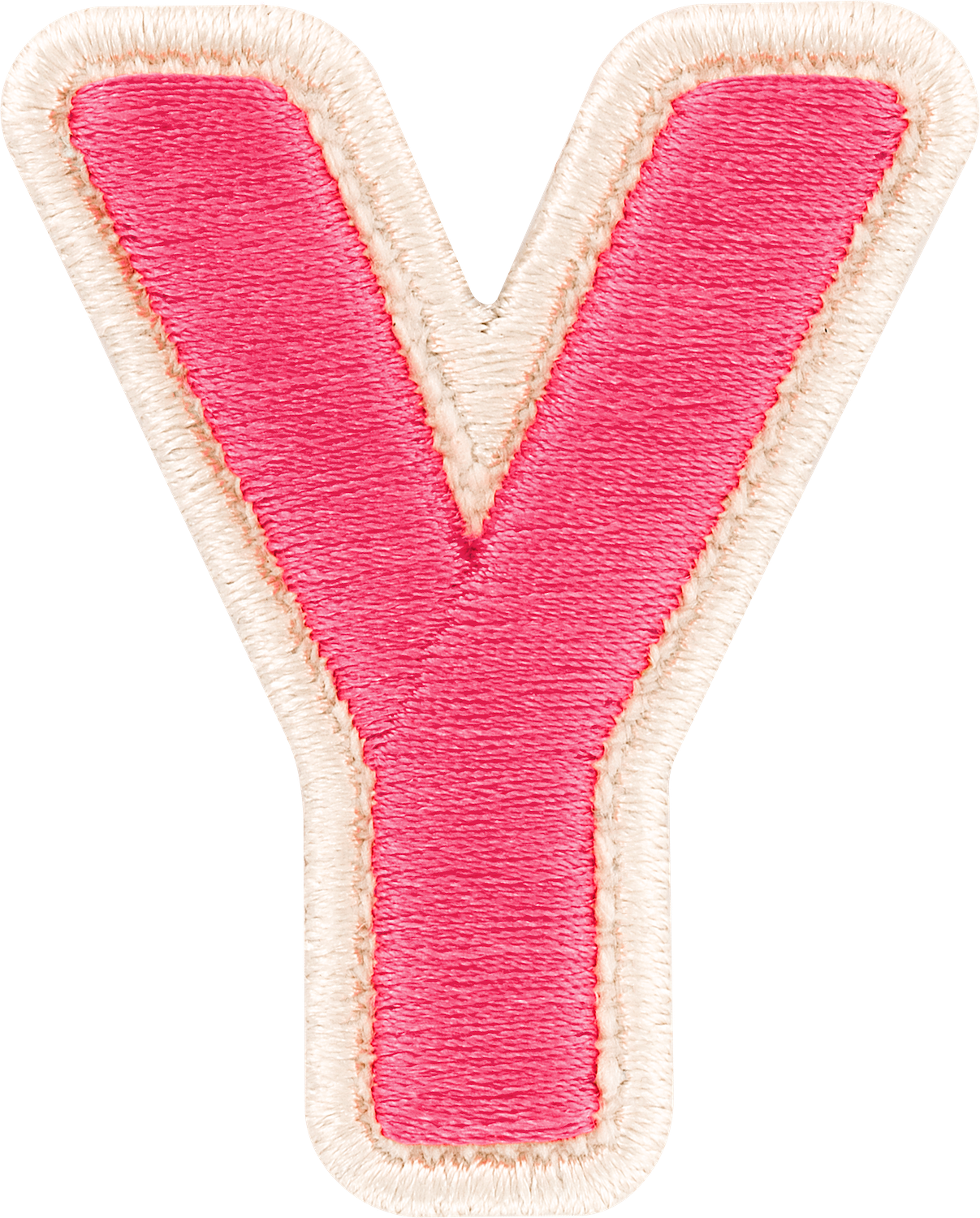 Bubblegum Rolled Embroidery Letter Patches